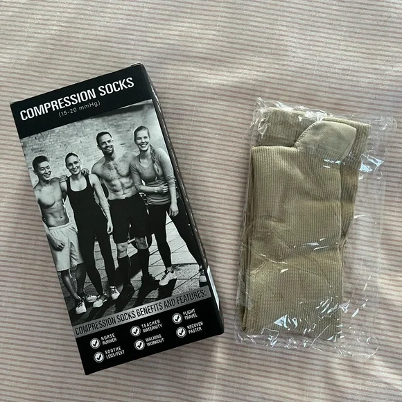 NWT - Compression Socks for Women & Men Circulation 15-20 mmHg (2 Pairs in Box) - Picture 3 of 6